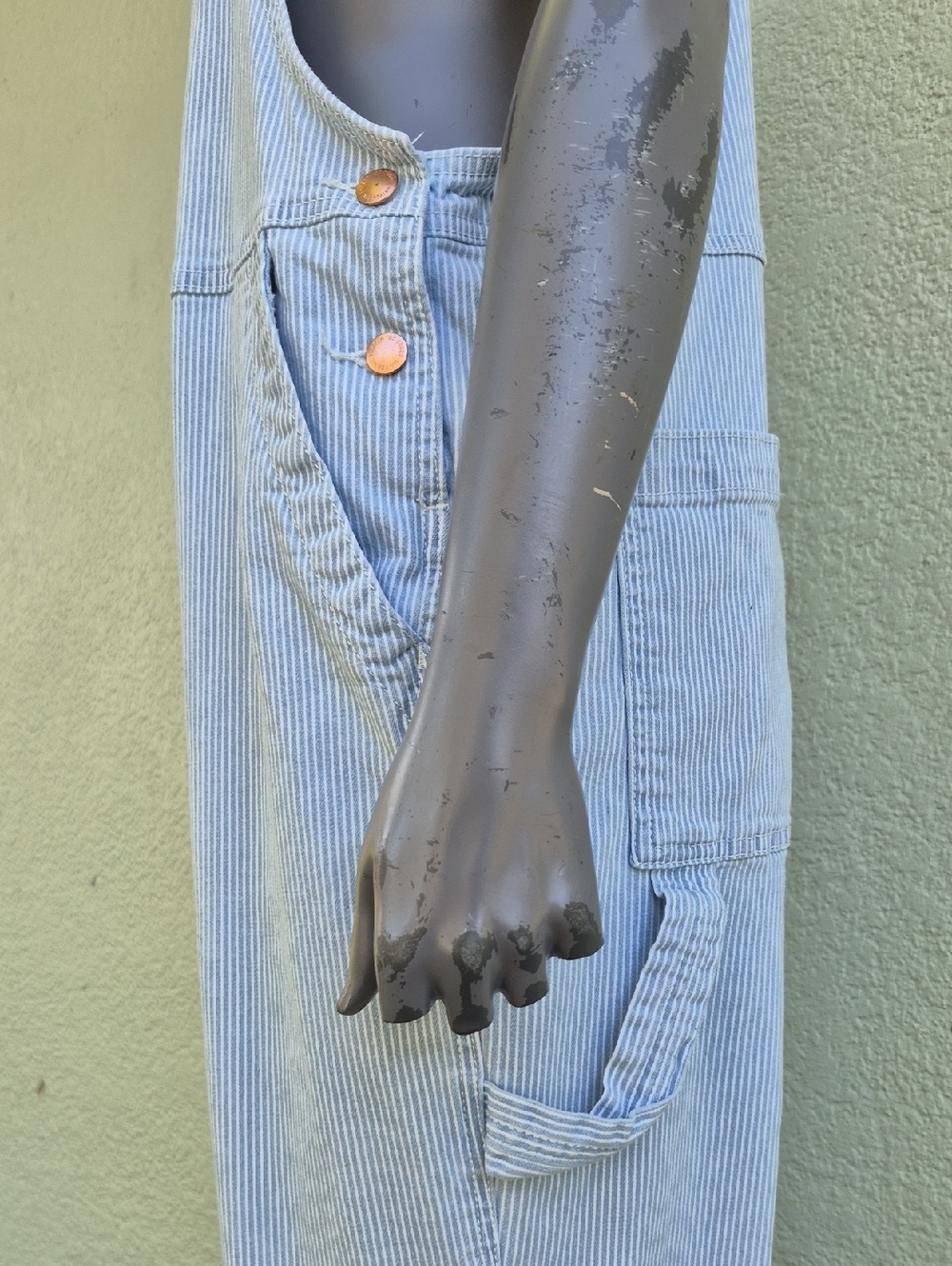Universal Thread (Vietnam) Women's Railroad Striped Overalls/Metal Accents - Picture 8 of 16